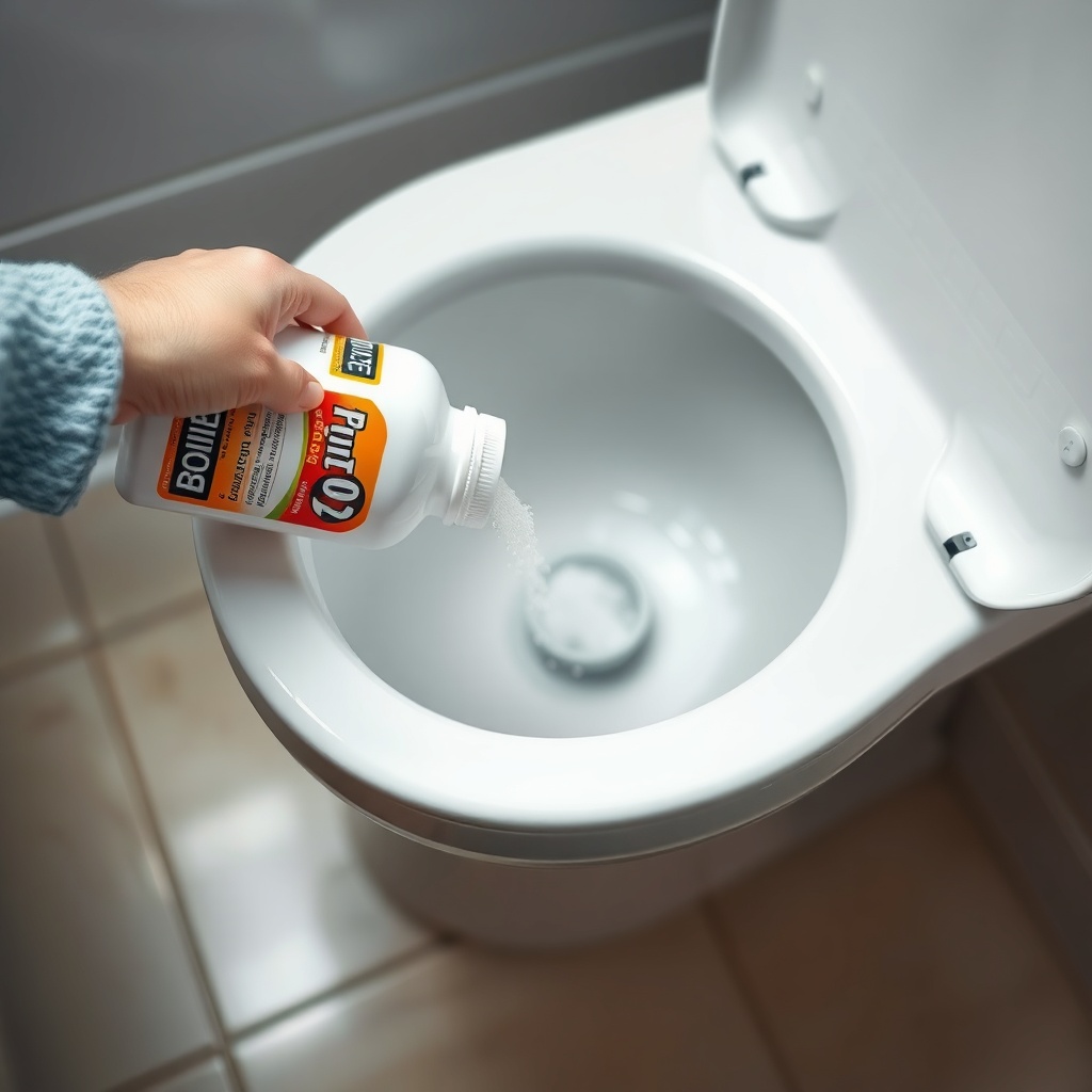 A clean photorealistic photo of a homeowner pouring white powder from a Biotite 1