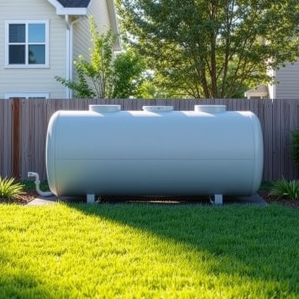 <clean photorealistic photo of an Infiltrator Quick4 Equalizer 36 tank installed in a resi