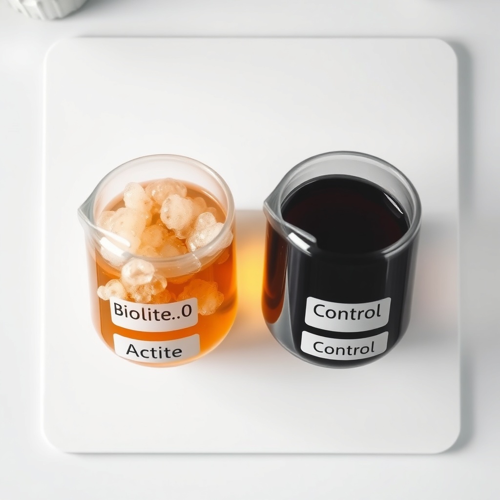 A clean overhead view of a lab bench with two glass beakers side by side