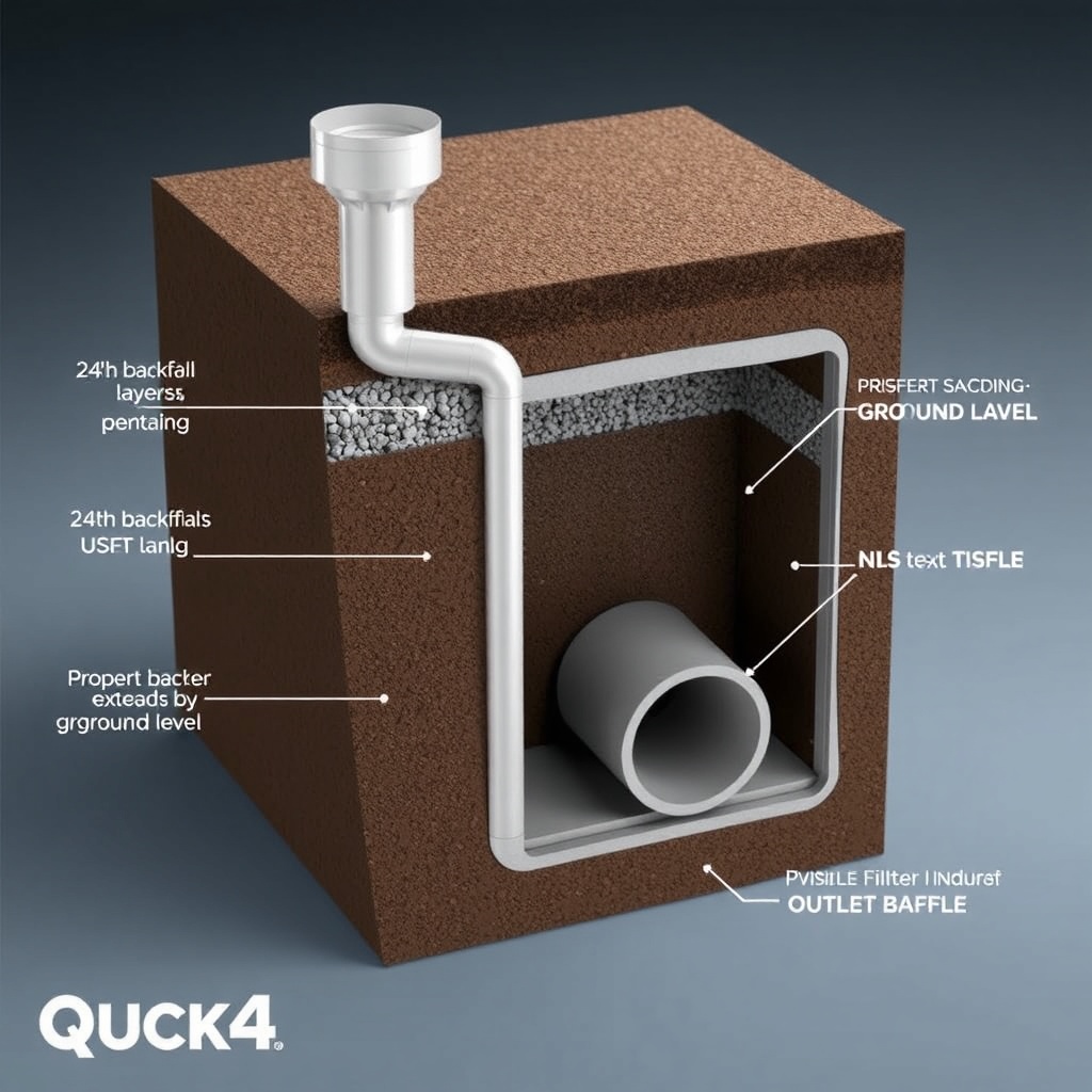 A photorealistic illustration of a cross-section showing the Quick4 Equalizer 36 buried in